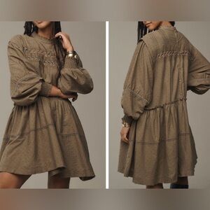 Anthropologie Brown Mini Dress